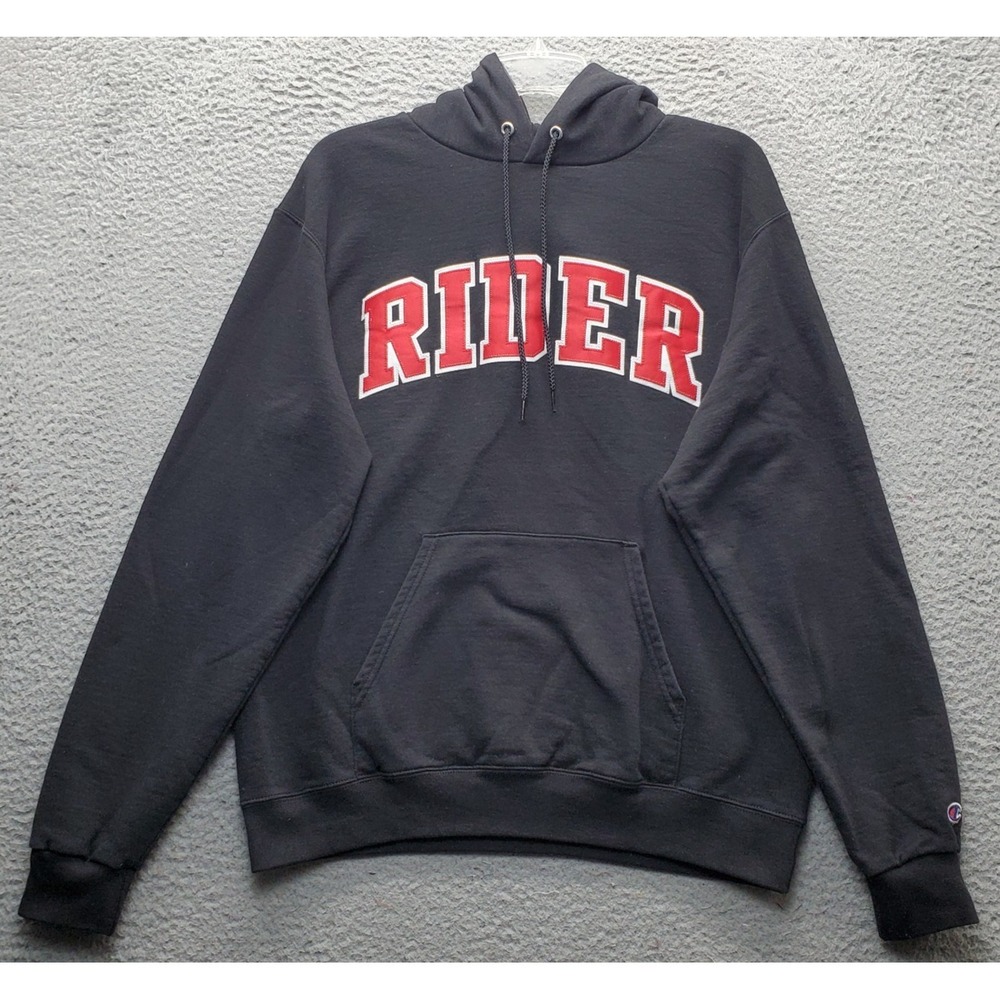 Champion Riderβ University Hoodie Unisex M Black Authentic Athleticwear Pullover